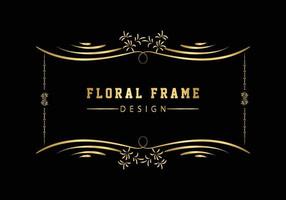 elegante decoratieve gouden bloemen frame ontwerp gratis vector