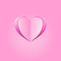 gelukkige valentijnsdag papier roze hart vector