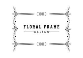elegante decoratieve zwarte bloemen frame ontwerp gratis vector