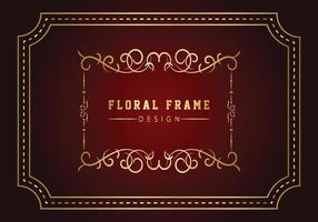 elegante decoratieve gouden bloemen frame ontwerp gratis vector