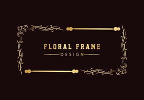 gouden decoratieve bloemen luxe frame. retro bloemenpatroon. vector