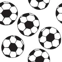 voetbal bal naadloze patroon. hand getrokken doodle. , scandinavisch, noords, minimalisme, zwart-wit. sport behang inwikkeling textiel banner voetbal vector