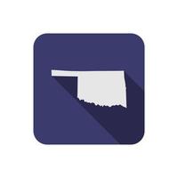 Oklahoma staat vierkante kaart met lange schaduw vector