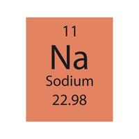 natrium symbool. scheikundig element van het periodiek systeem. vectorillustratie. vector