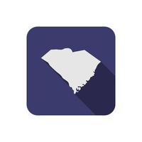Zuid-Carolina vierkante staatskaart met lange schaduw vector