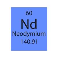 neodymium symbool. scheikundig element van het periodiek systeem. vectorillustratie. vector