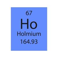 holmium symbool. scheikundig element van het periodiek systeem. vectorillustratie. vector