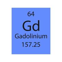 gadolinium symbool. scheikundig element van het periodiek systeem. vectorillustratie. vector