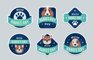 wereld hondsdolheid stickers vector