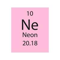 neon symbool. scheikundig element van het periodiek systeem. vectorillustratie. vector