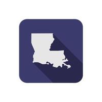 Louisiana State vierkante kaart met lange schaduw vector