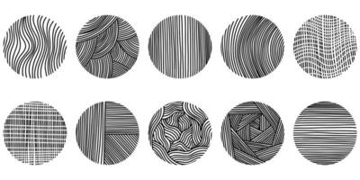 hand getrokken doodle vormen. ronde abstracte zwarte achtergronden of patronen. vectorillustratie. vector