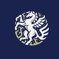 staande pegasus cirkel kleurrijk symbool vector