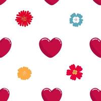 harten naadloze achtergrond. roze hartpatroon in handen. kleurrijke aquarel romantische textuur. vectorillustratie. eenvoudige harten. herhaalbaar ontwerp ideaal voor stof, textiel, inpakpapier vector