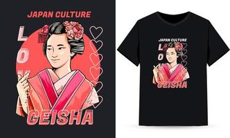 liefde van geisha-illustratie als cultuur in japan vector