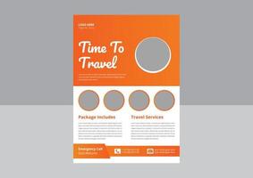 reizen flyer sjabloonontwerp. vakantie zomer reizen en toerisme flyer. sjabloon voor reisfolder. omslag, poster, flyerontwerp. vector