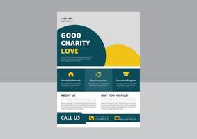 liefdadigheid flyer sjabloon. leven liefdadigheid bestaan en donatie poster flyer ontwerpsjablonen. liefdadigheidsfolders voor fondsenwervers. het helpen van uw liefdadigheidsflyer. vector