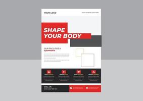 sportschool fitness flyer ontwerp, vector lay-out ontwerpsjabloon voor extremen sportevenement, fit worden, stop niet met sportschool flyer, sportschool fitness flyer-sjabloon