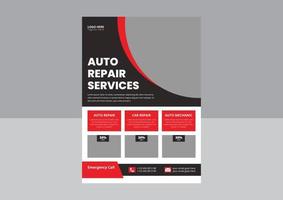 autoreparatie-flyersjabloon, autoservice-flyer, carwash, auto-onderhoudsflyer. auto reparatie service flyer ontwerp. vector