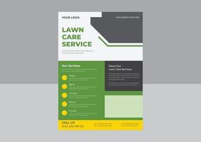 grasmaaier tuin of landschapsarchitectuur dienst folder sjabloon, zakelijke folder poster pamflet brochure cover ontwerp lay-out achtergrond, boom en tuinieren dienst poster folder ontwerp. vector