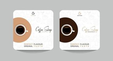 set vector ontwerp coffeeshop flyer sjabloon, social media post gratis vector