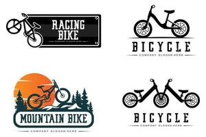 fiets logo pictogram vector, voertuig voor sport, racen, casual, downhill, retro sjabloon vector