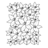 doodle stijl tekening van lijntekeningen herhaal patroon lilium bloem voor textieldruk vector