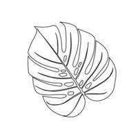 monstera deliciosa plant blad uit tropische bossen geïsoleerd. vector voor wenskaarten, flyers, uitnodigingen, webdesign
