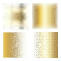 vector collectie van gouden halftone inkt geometrische monochrome vierkanten