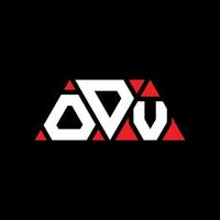 odv driehoek brief logo ontwerp met driehoekige vorm. odv driehoek logo ontwerp monogram. odv driehoek vector logo sjabloon met rode kleur. odv driehoekig logo eenvoudig, elegant en luxueus logo. odv