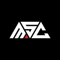 msc driehoek brief logo ontwerp met driehoekige vorm. msc driehoek logo ontwerp monogram. msc driehoek vector logo sjabloon met rode kleur. msc driehoekig logo eenvoudig, elegant en luxueus logo. msc