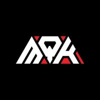 mqk driehoek brief logo ontwerp met driehoekige vorm. mqk driehoek logo ontwerp monogram. mqk driehoek vector logo sjabloon met rode kleur. mqk driehoekig logo eenvoudig, elegant en luxueus logo. mqk
