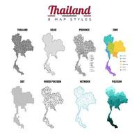 kaart thailand vector set collectie grafisch ontwerp