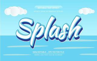 splash 3d bewerkbaar teksteffect vector