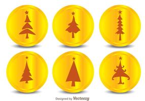 Kerstboom Silhouet Pictogrammen vector