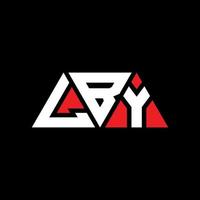 lby driehoek brief logo ontwerp met driehoekige vorm. lby driehoek logo ontwerp monogram. lby driehoek vector logo sjabloon met rode kleur. lby driehoekig logo eenvoudig, elegant en luxueus logo. lby