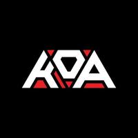 koa driehoek brief logo ontwerp met driehoekige vorm. koa driehoek logo ontwerp monogram. koa driehoek vector logo sjabloon met rode kleur. koa driehoekig logo eenvoudig, elegant en luxueus logo. koa