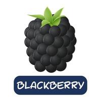 cartoon blackberry fruit vector geïsoleerd op een witte achtergrond