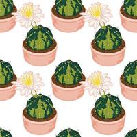 naadloos patroon met cactus. aquarel vector. cactus bloemen. inpakpapier patroon. vector