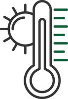 hoge temperaturen lijn twee kleuren vector