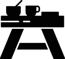 glyph-pictogram voor campingtafel vector