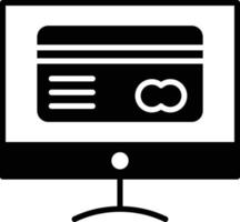 glyph-pictogram voor online betaling vector