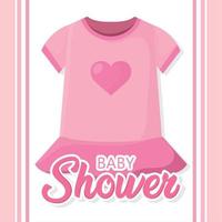 achtergrond roze baby kleding douche vectorillustratie vector