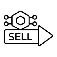 verkooppictogram, niet-fungible token, digitale technologie. vector