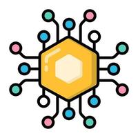 blockchain-pictogram, niet-fungible token, digitale technologie. vector