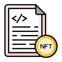 programmeerpictogram, niet-fungible token, digitale technologie. vector