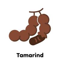 tamarinde pictogram, vector illustratie.