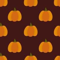 naadloos herfstpatroon met pompoenen. handgetekende gezellige textielprint. dankzegging, halloween decoratieve achtergrond vector