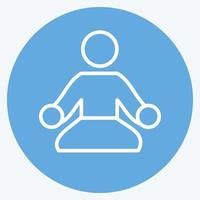 pictogram meditatie. geschikt voor gezond symbool. blauwe ogen stijl. eenvoudig ontwerp bewerkbaar. ontwerp sjabloon vector. eenvoudige illustratie vector