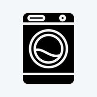 pictogram wasmachine. geschikt voor kinderen symbool. glyph-stijl. eenvoudig ontwerp bewerkbaar. ontwerp sjabloon vector. eenvoudige illustratie vector